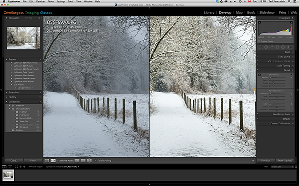 Before and After in Lightroom