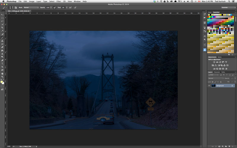 Using Photoshop Color Look Up to make a night scene