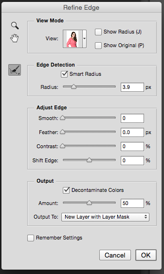 If you make a mistake, just hold down the OPTION/ALT key and your brush changes to eraser. 